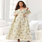 Long 2-Piece Cabbage-Rose Peignoir Set image number null