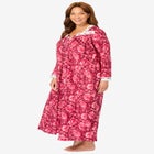 Long 2-Piece Cabbage-Rose Peignoir Set image number null