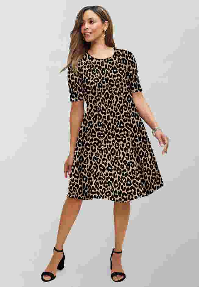 Stretch Ponte Flare Dress image number 0