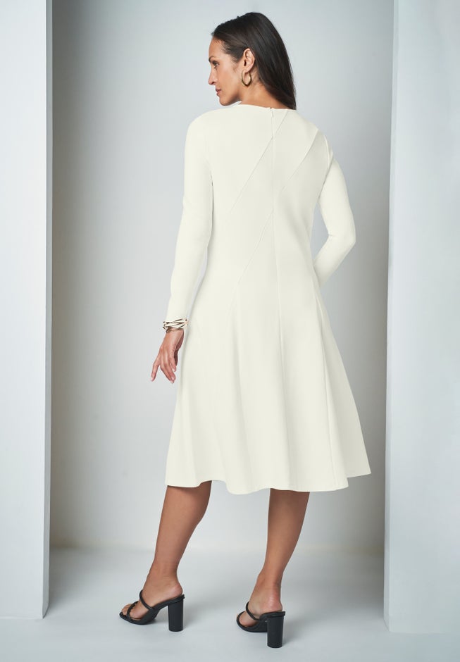 Long Sleeve Stretch Ponte Dress image number 1