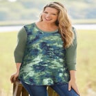 Colorblock Scoopneck Thermal Sweatshirt image number null