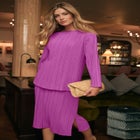 PLISSE BOATNECK BLOUSE image number null