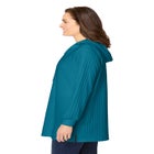 Rib-Knit Sherpa Hoodie Sweatshirt image number null