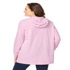 Rib-Knit Sherpa Hoodie Sweatshirt image number null