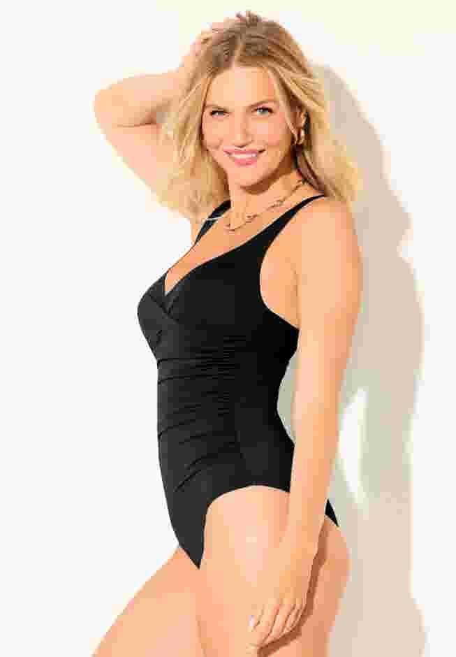 V-Neck One Piece Swimsuit image number 6