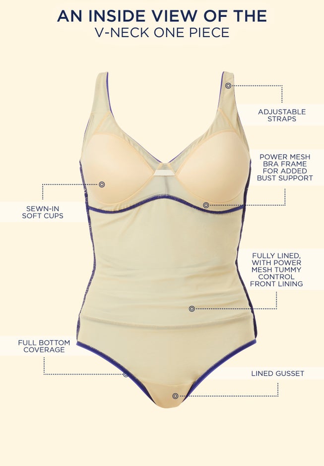 V-Neck One Piece Swimsuit image number 6