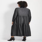 Denim Tiered Shirtdress image number 1