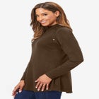 Gold Button Mockneck Sweater image number null