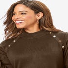 Gold Button Mockneck Sweater image number null