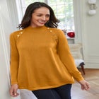 Gold Button Mockneck Sweater image number null