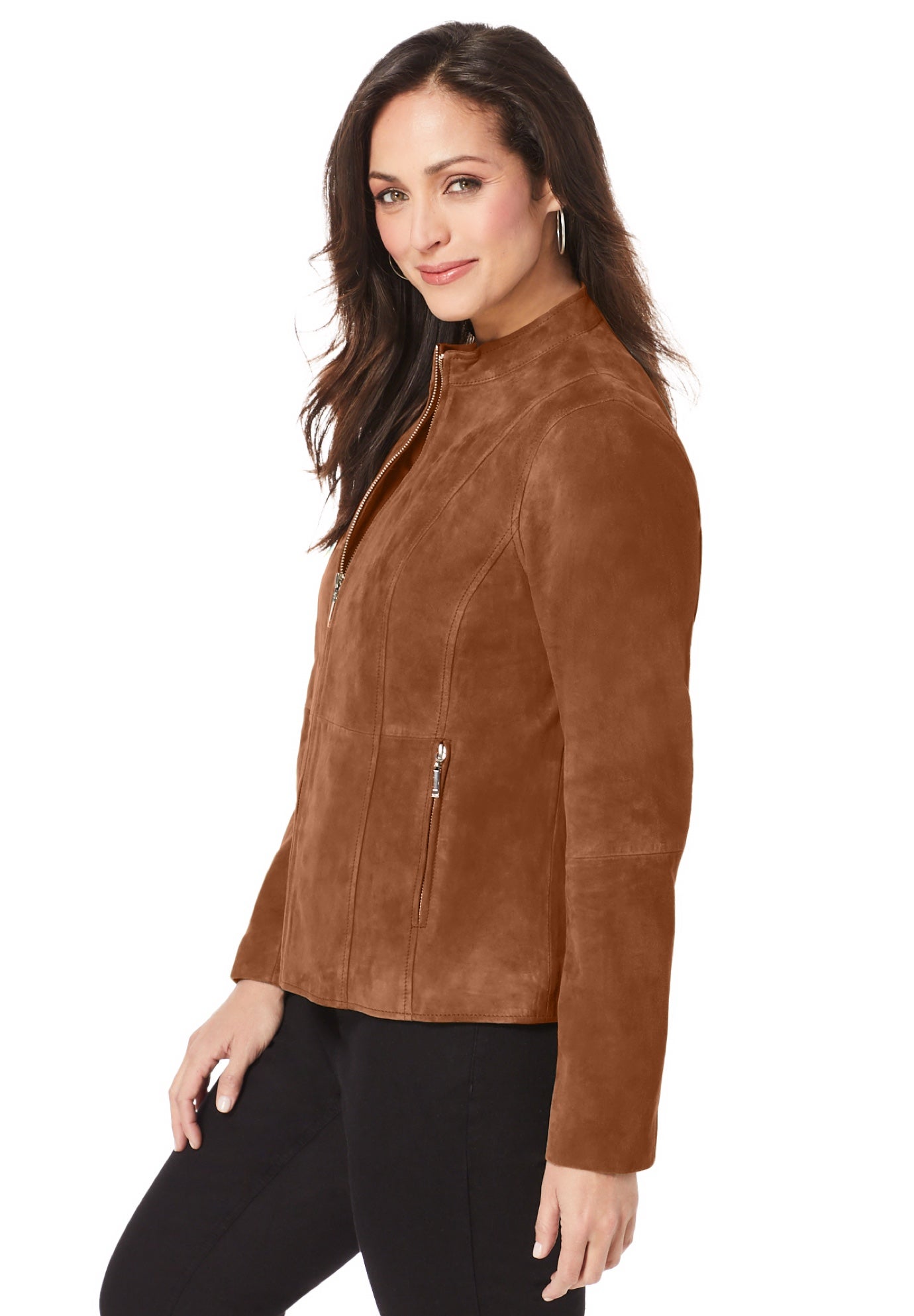 Suede Zip-Front Jacket image number 3