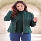 Suede Zip-Front Jacket image number null