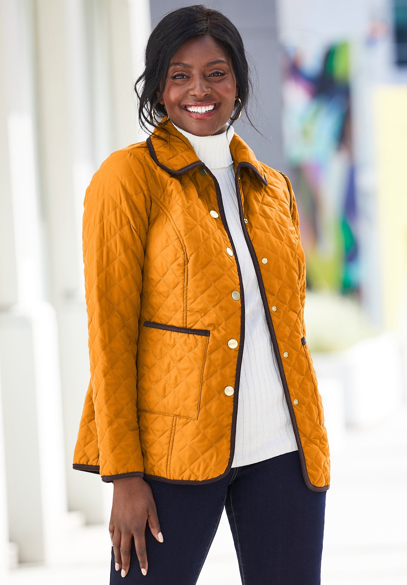 Snap-Front Quilted Coat image number 0