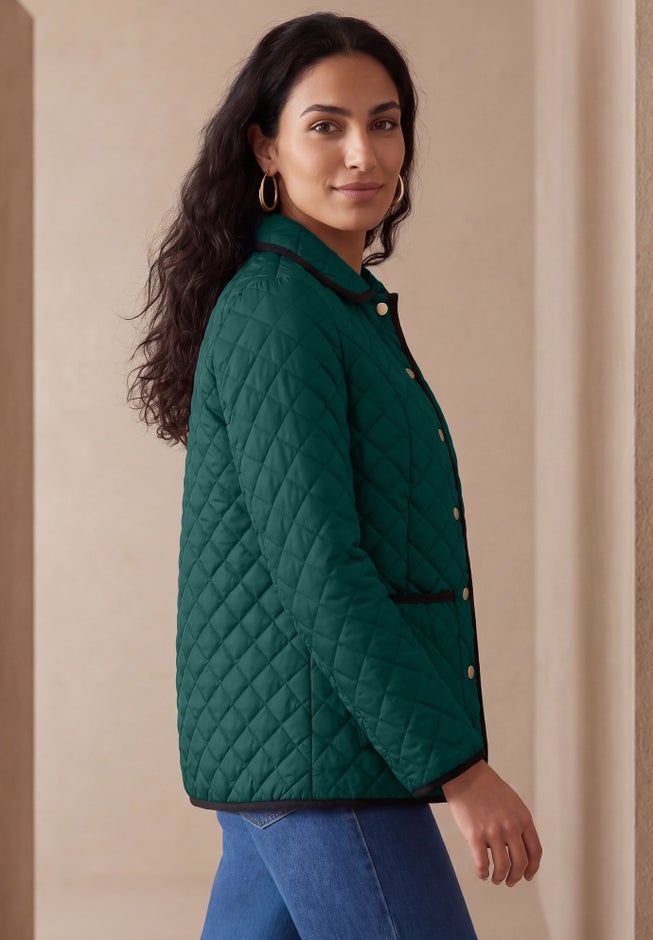Snap-Front Quilted Coat image number 2