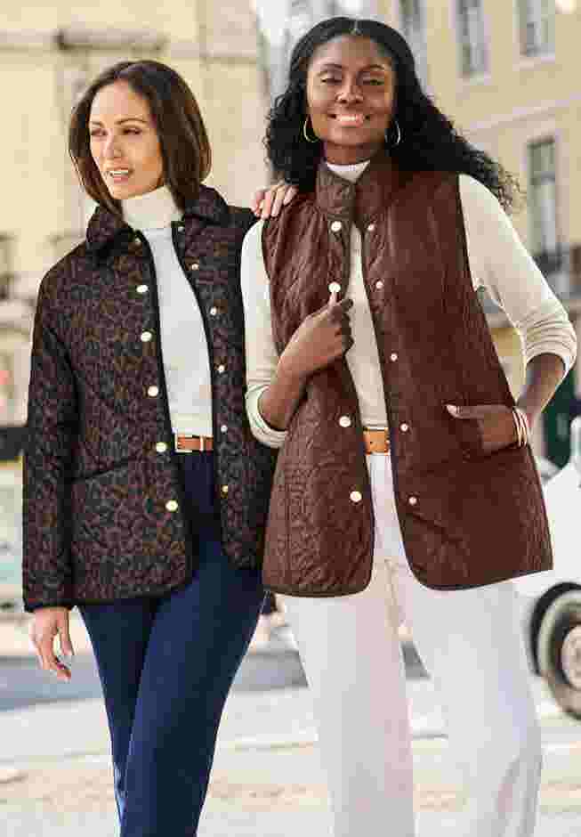 Snap-Front Quilted Coat image number 4