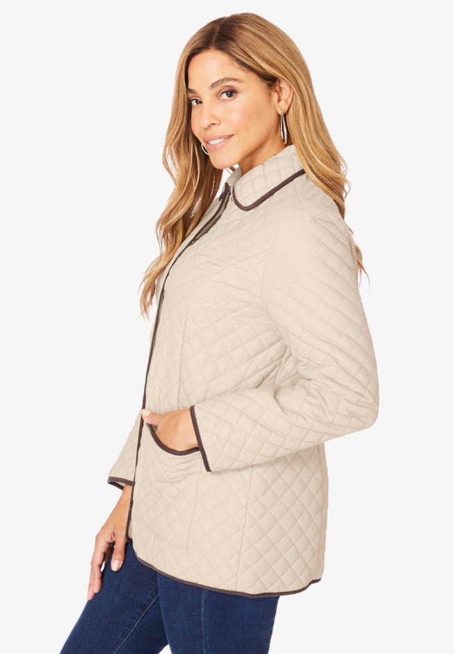 Snap-Front Quilted Coat image number 2