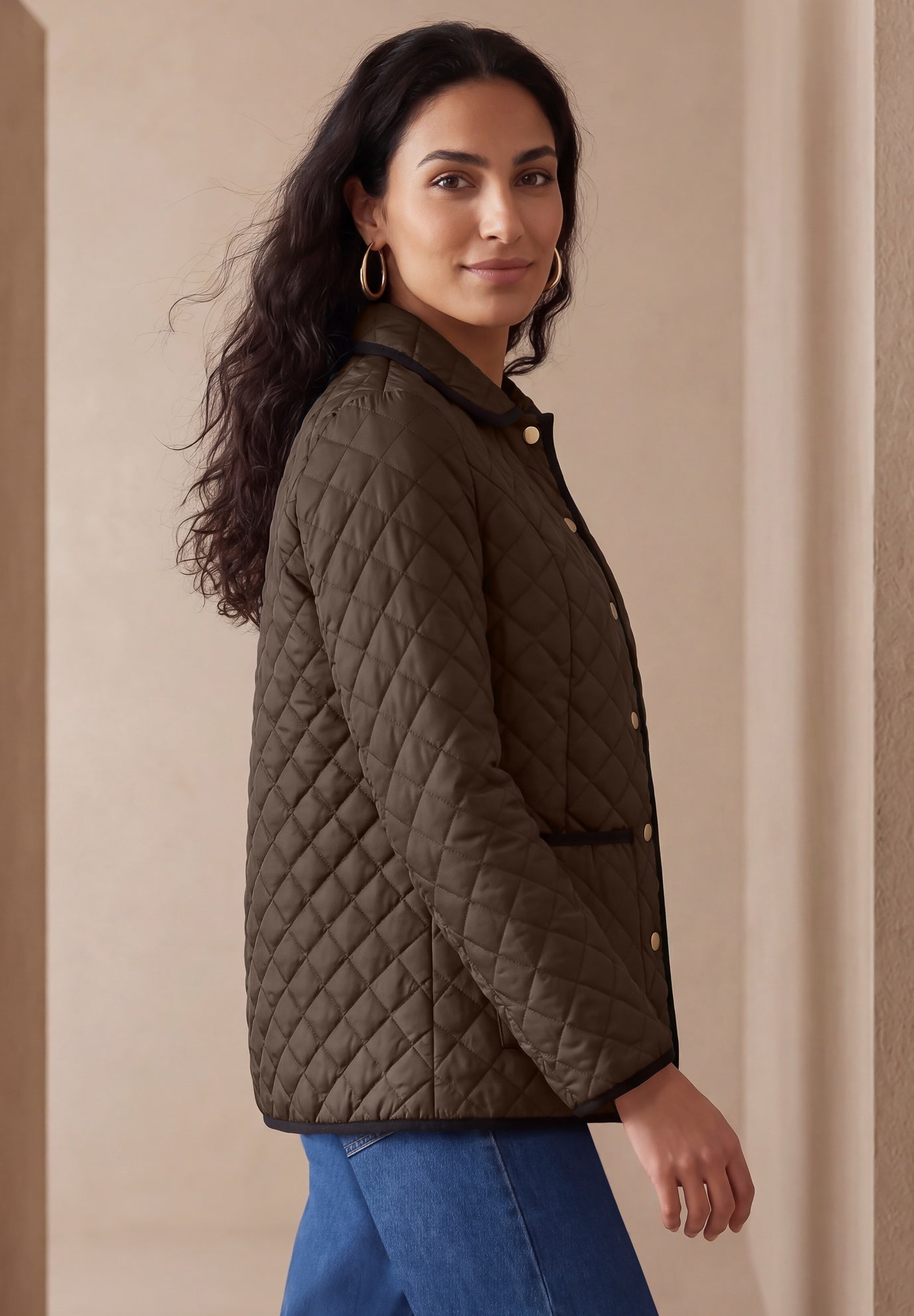 Snap-Front Quilted Coat image number 1