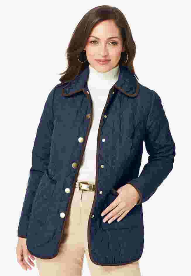 Snap-Front Quilted Coat image number 0