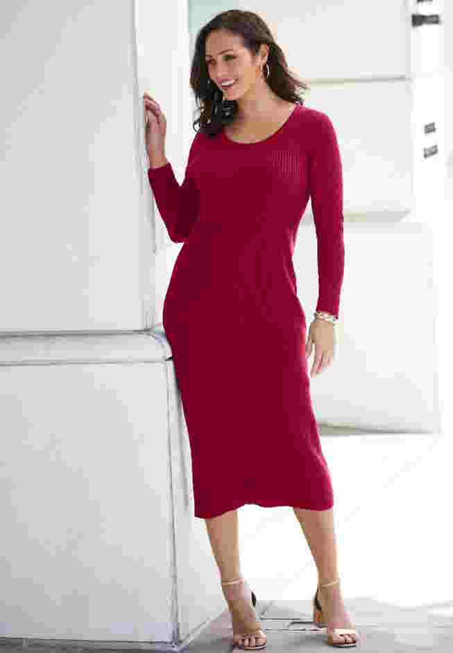 Scoop-Neck Sweater Dress image number 0