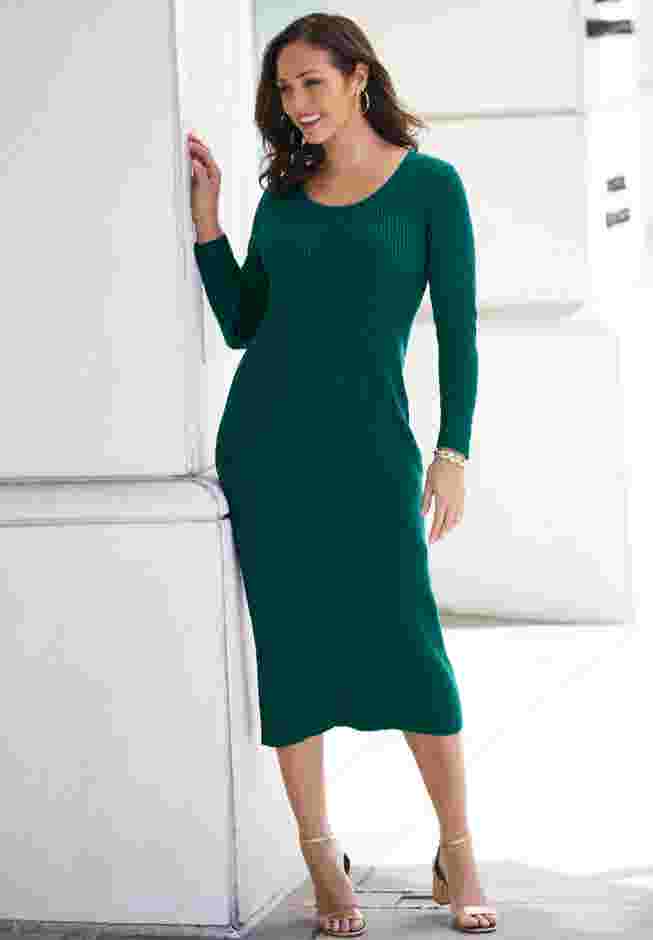 Scoop-Neck Sweater Dress image number 0