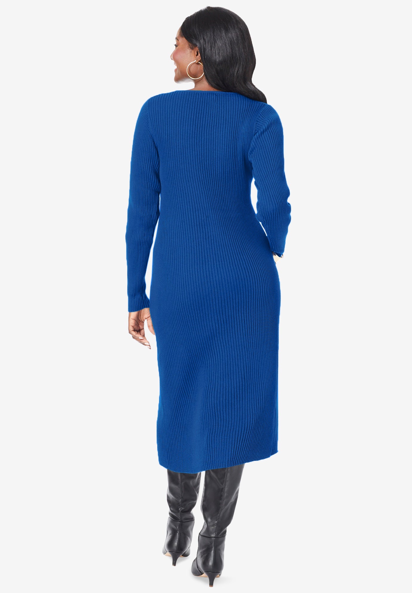 Scoop-Neck Sweater Dress image number 1