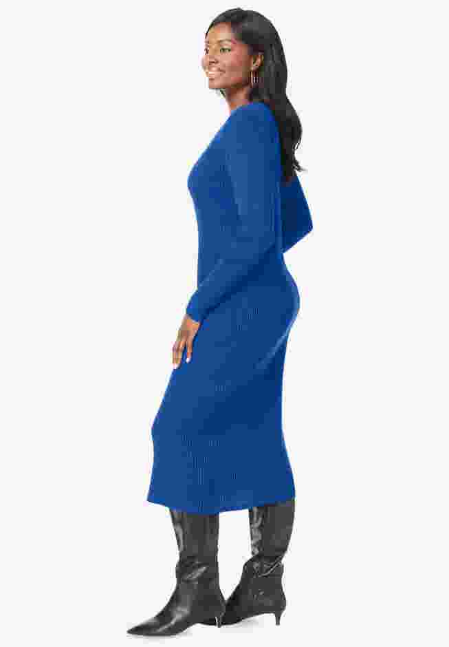 Scoop-Neck Sweater Dress image number 1