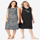 2-Pack Sleeveless Sleepshirt image number null