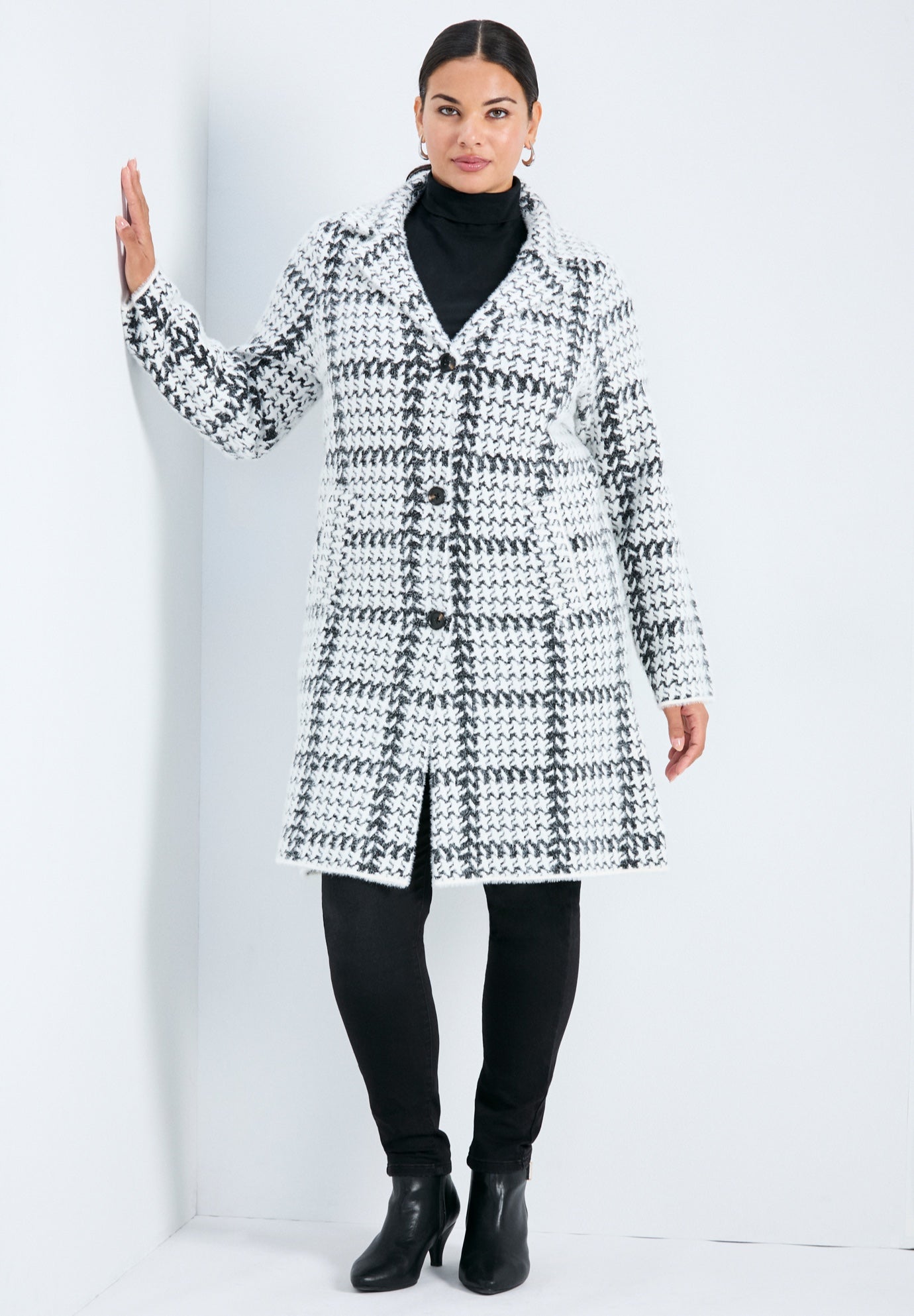 Gigi Check Sweater Coat image number 0