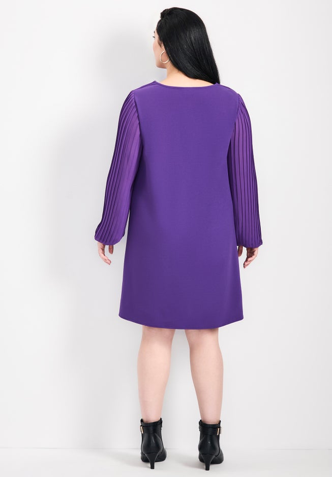Paloma Blouson Pleated Sleeve Shift Dress image number 1