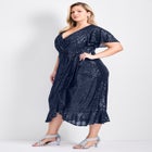 Nina Sequin Wrap Dress image number 1