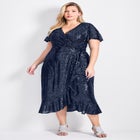 Nina Sequin Wrap Dress image number 0