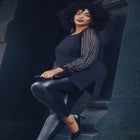 Vegan Leather & Ponte Pant image number 4