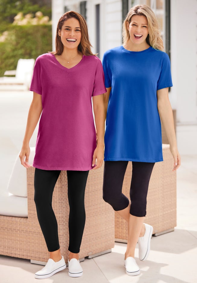Stretch-Cotton Knit Pull-On Pocket Leggings image number 9