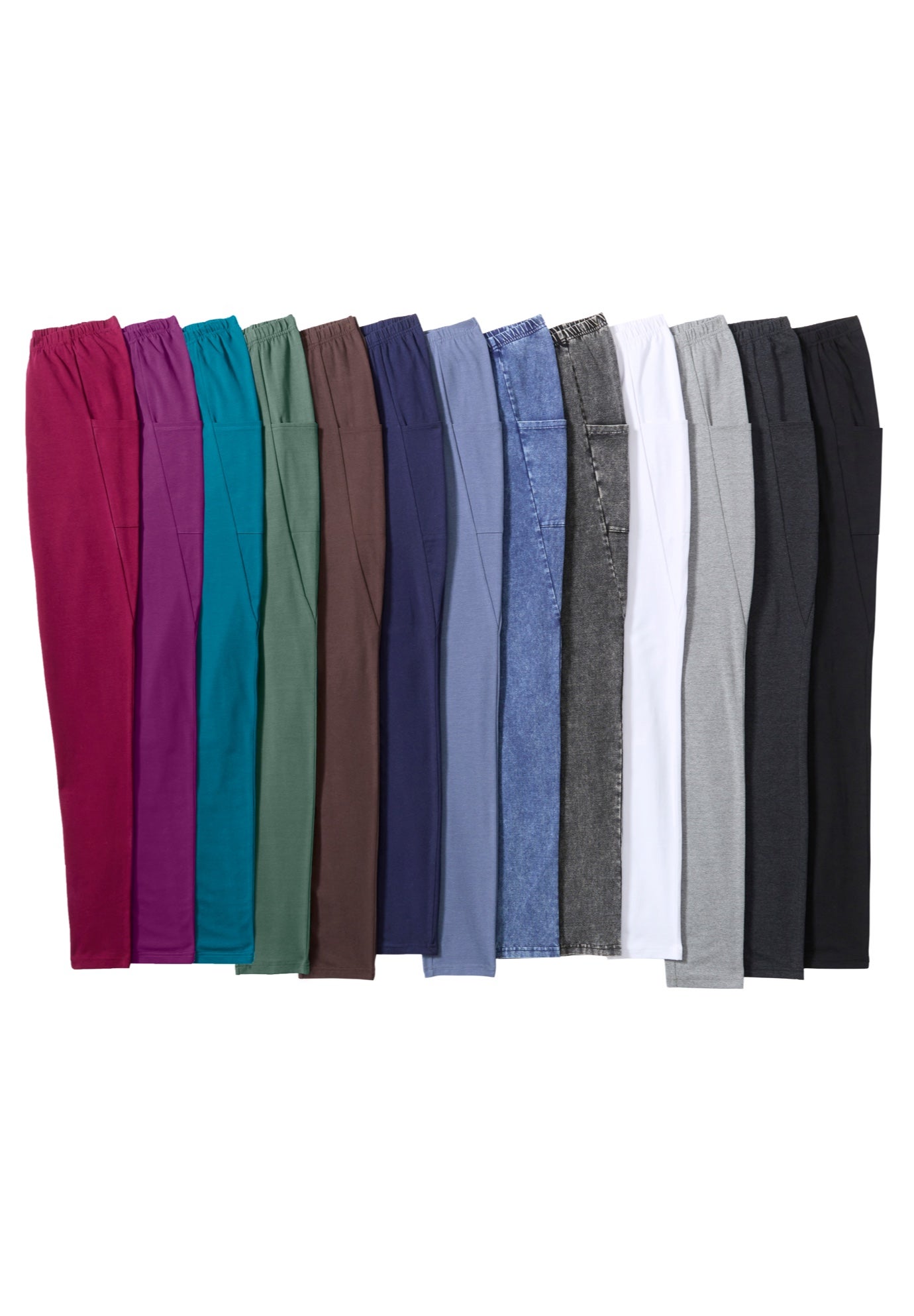 Stretch-Cotton Knit Pull-On Pocket Leggings image number 6