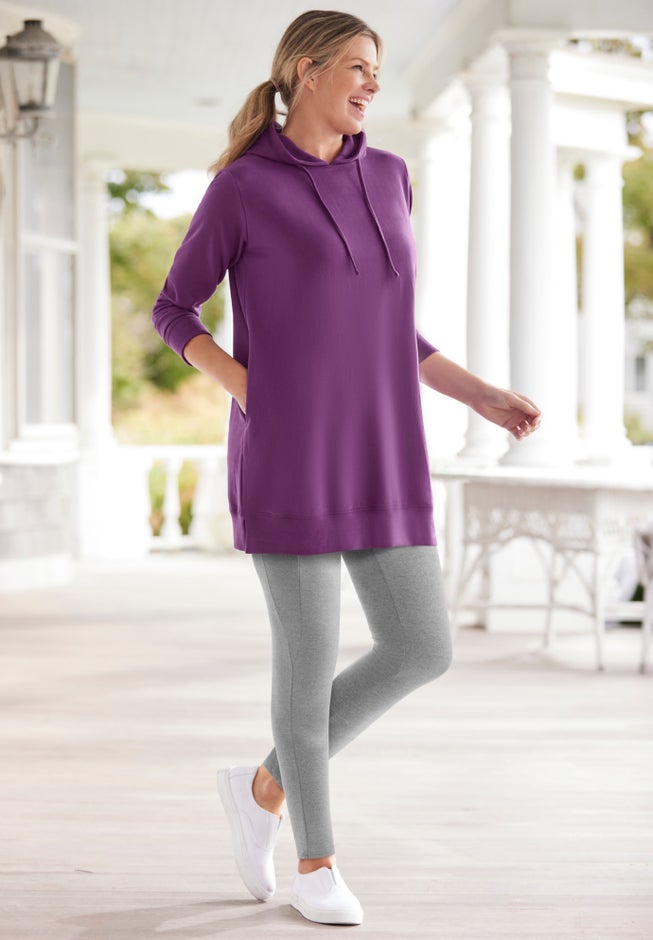 Stretch-Cotton Knit Pull-On Pocket Leggings image number 3