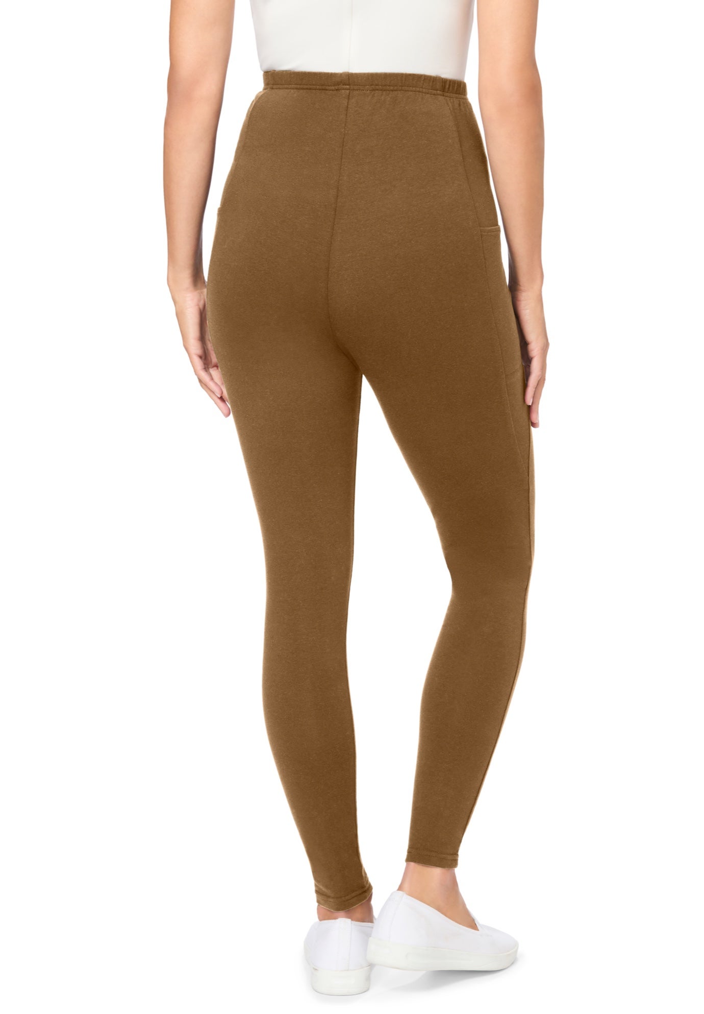 Stretch-Cotton Knit Pull-On Pocket Leggings image number 1