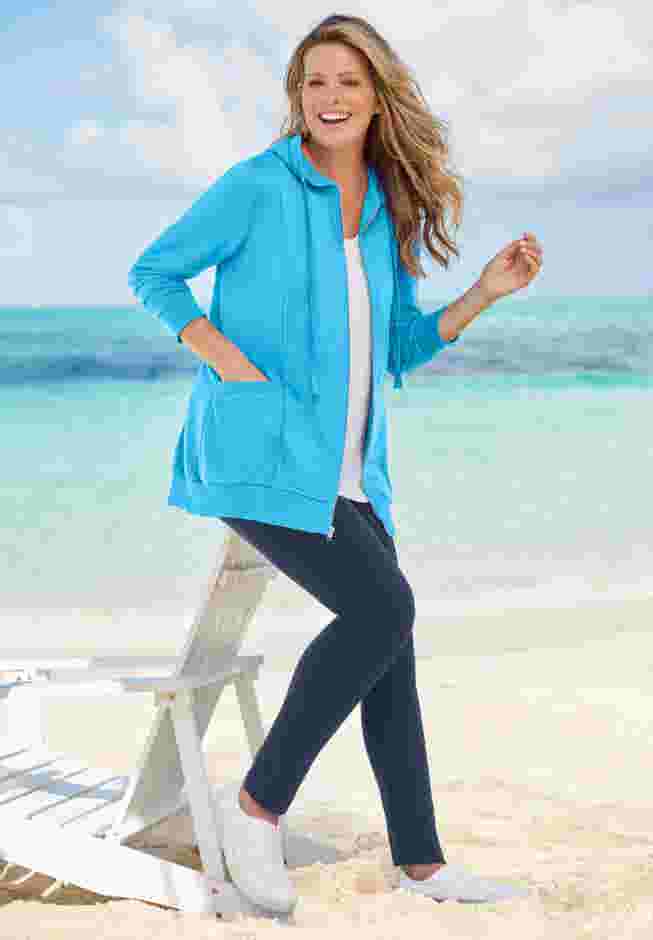 Stretch-Cotton Knit Pull-On Pocket Leggings image number 3