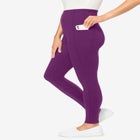 Stretch-Cotton Knit Pull-On Pocket Leggings image number null