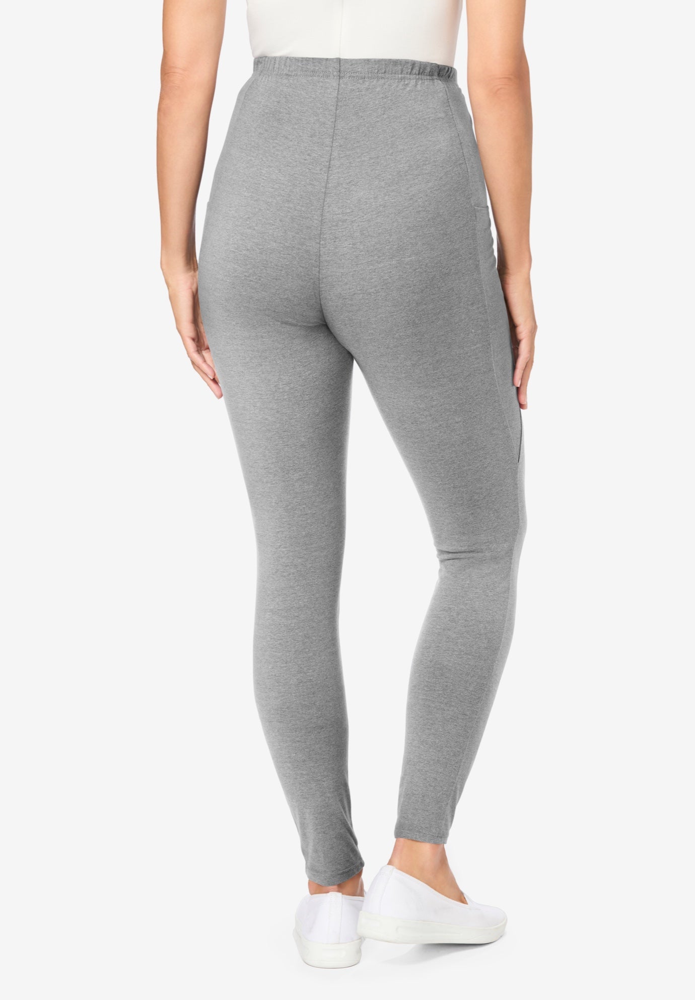 Stretch-Cotton Knit Pull-On Pocket Leggings image number 1