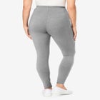 Stretch-Cotton Knit Pull-On Pocket Leggings image number null