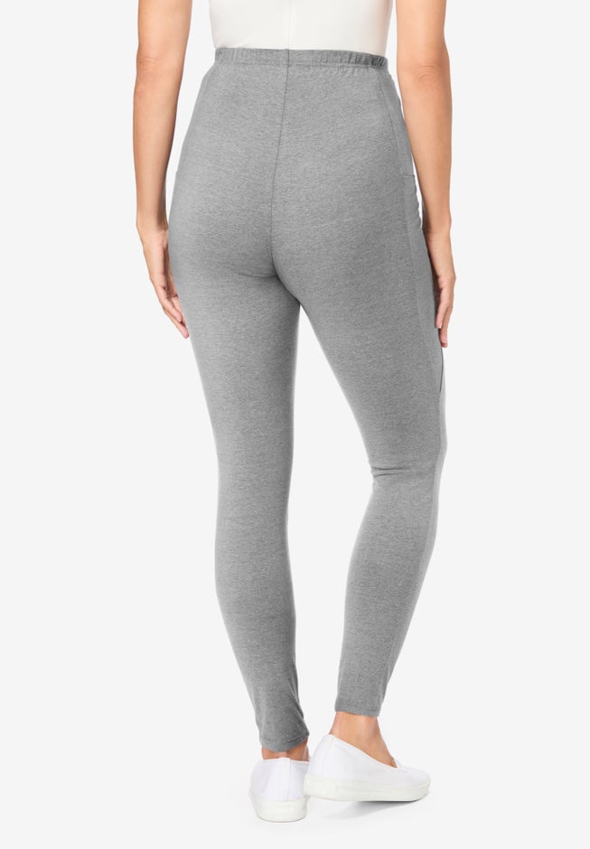 Stretch-Cotton Knit Pull-On Pocket Leggings image number 1