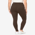 Stretch-Cotton Knit Pull-On Pocket Leggings image number null