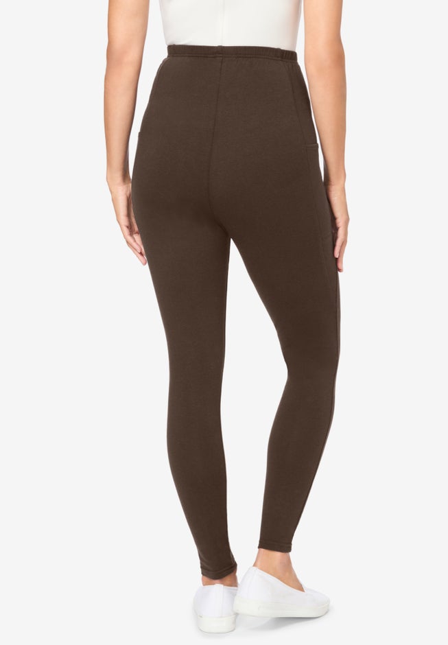 Stretch-Cotton Knit Pull-On Pocket Leggings image number 1