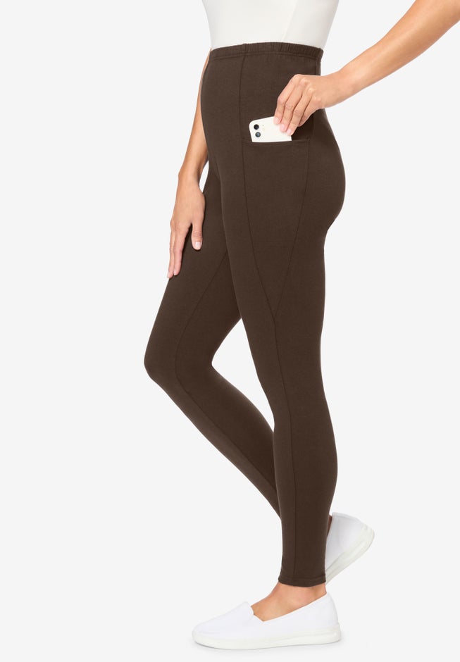 Stretch-Cotton Knit Pull-On Pocket Leggings image number 2