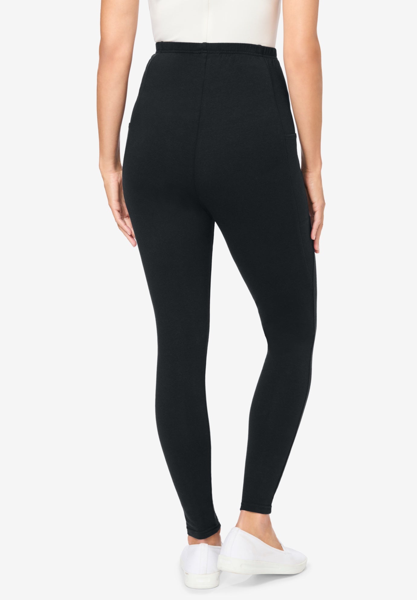 Stretch-Cotton Knit Pull-On Pocket Leggings image number 2