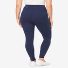 Stretch-Cotton Knit Pull-On Pocket Leggings image number null