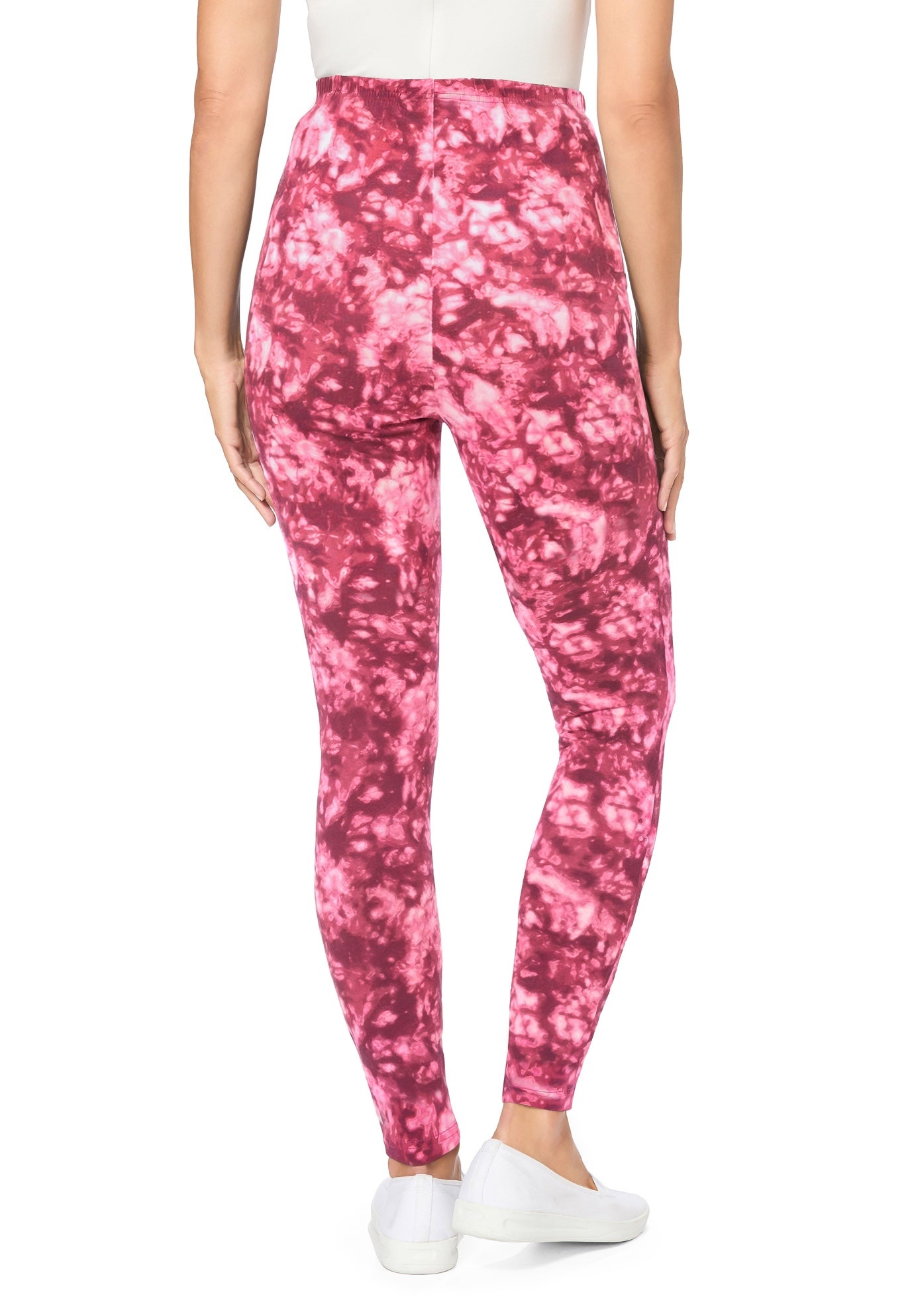 Side Pocket Ankle-Length Pull-On Stretch Knit Cotton Spandex Leggings image number 1