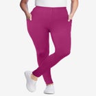 Stretch-Cotton Knit Pull-On Pocket Leggings image number null