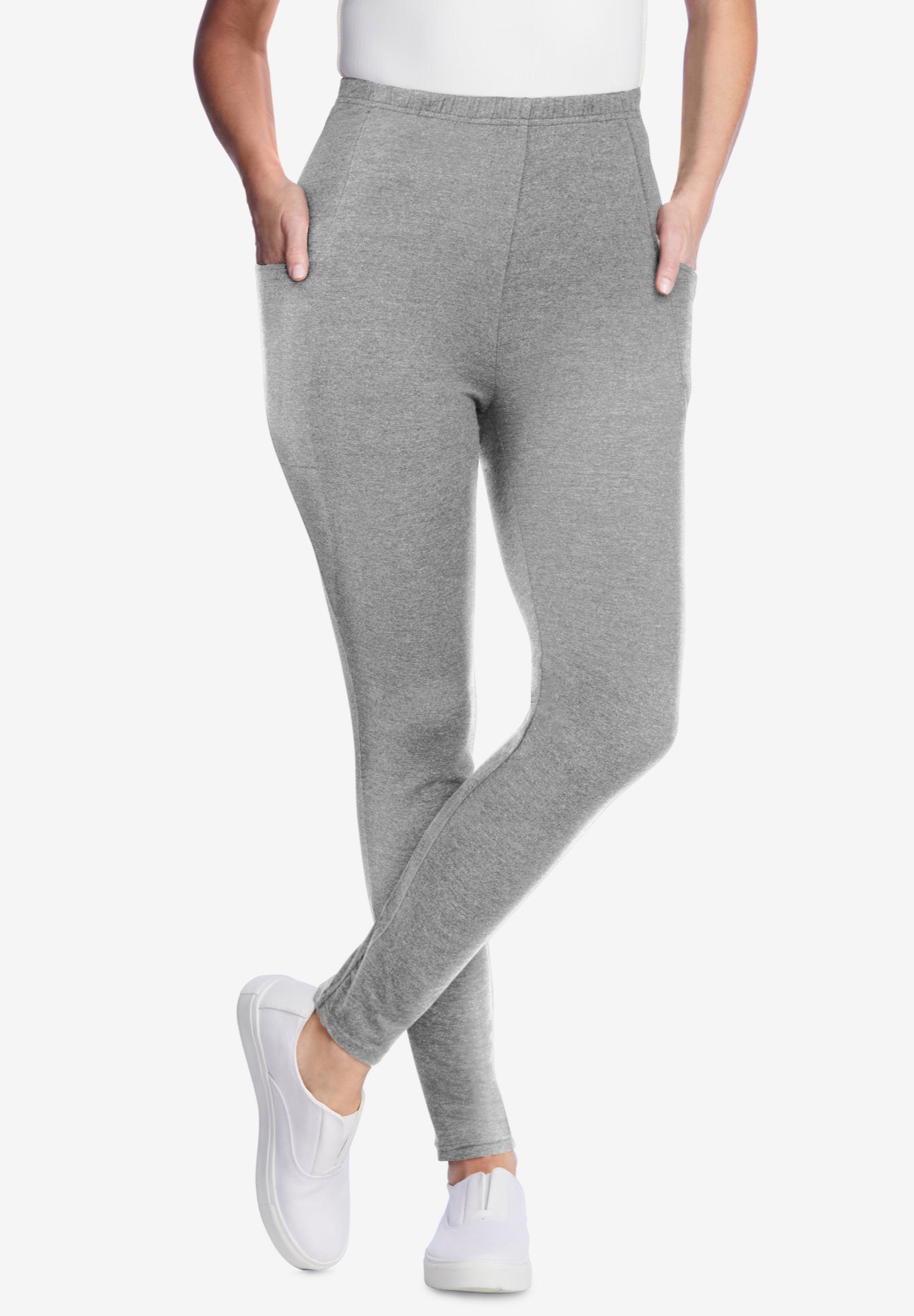 Stretch-Cotton Knit Pull-On Pocket Leggings image number 0