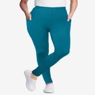 Stretch-Cotton Knit Pull-On Pocket Leggings image number null